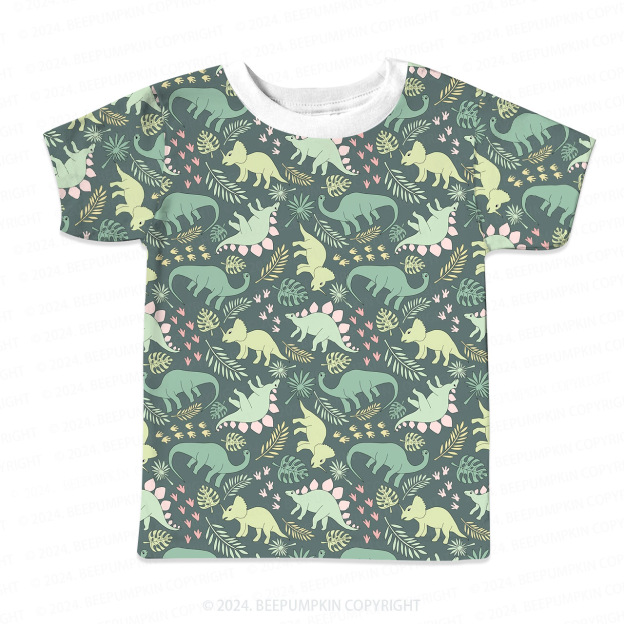 Jungle Walking Dinosaur All Over Print Kids Tees