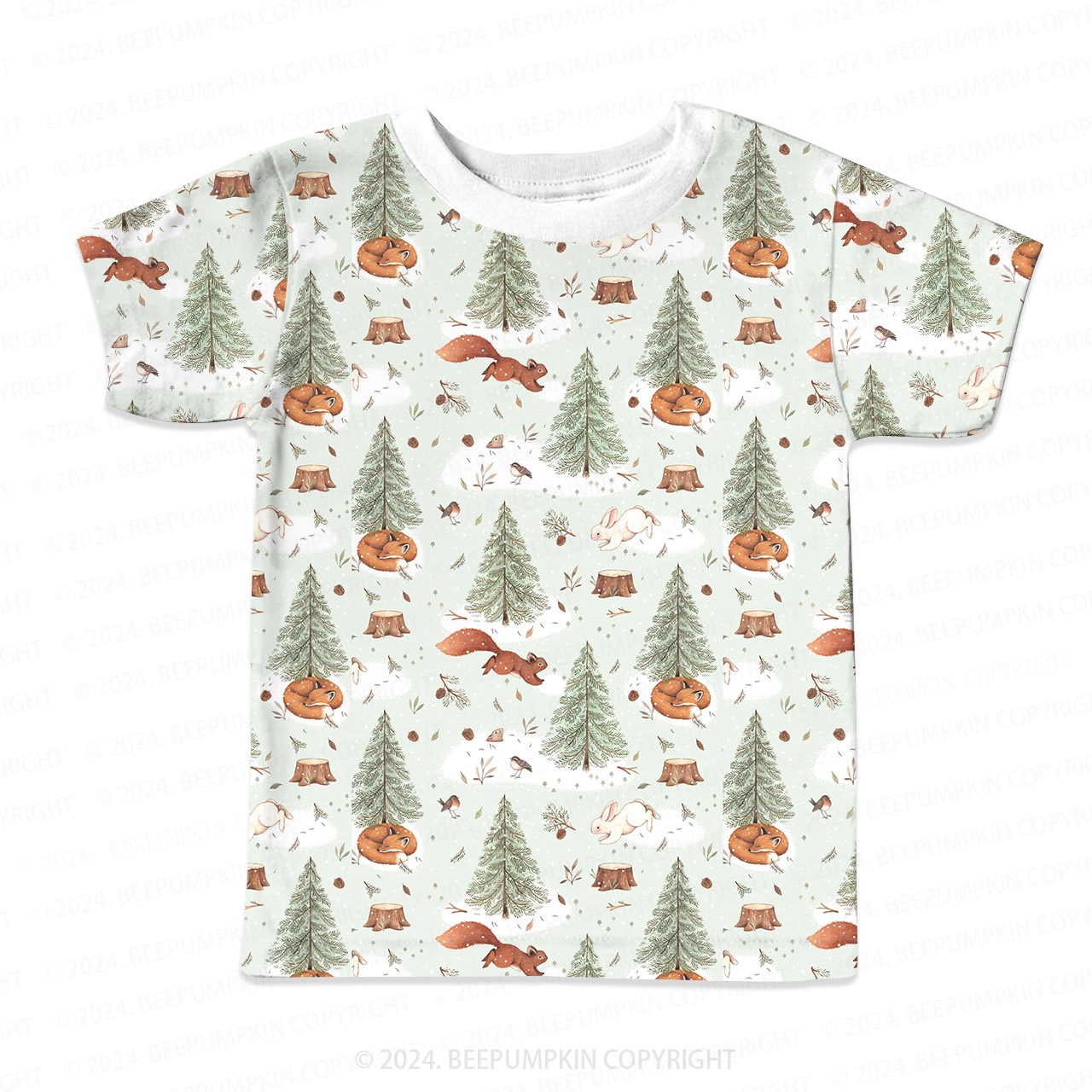 Animal Party In Pine Forest All Over Print Kids Tees