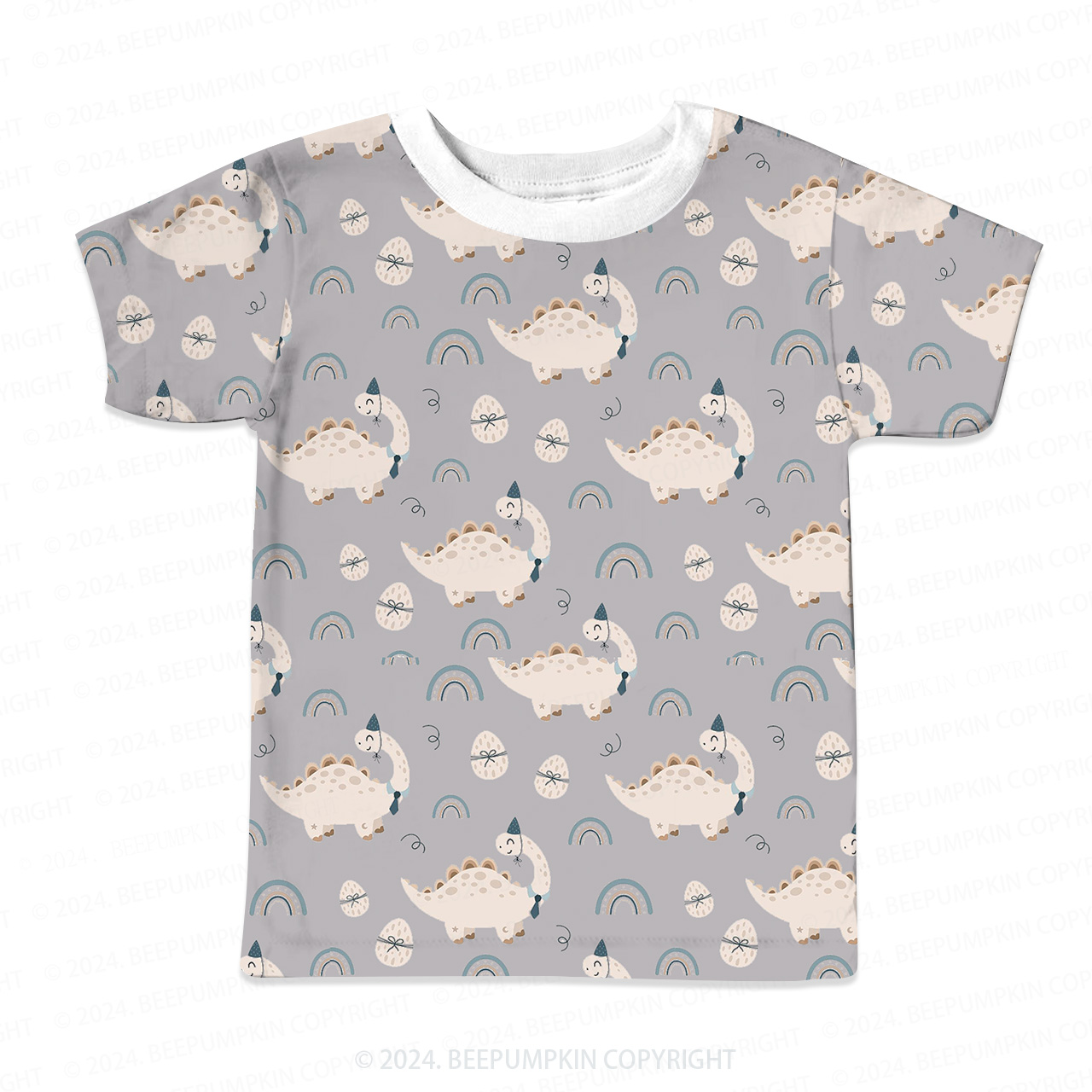 Birthday Dinosaur All Over Print Kids Tees