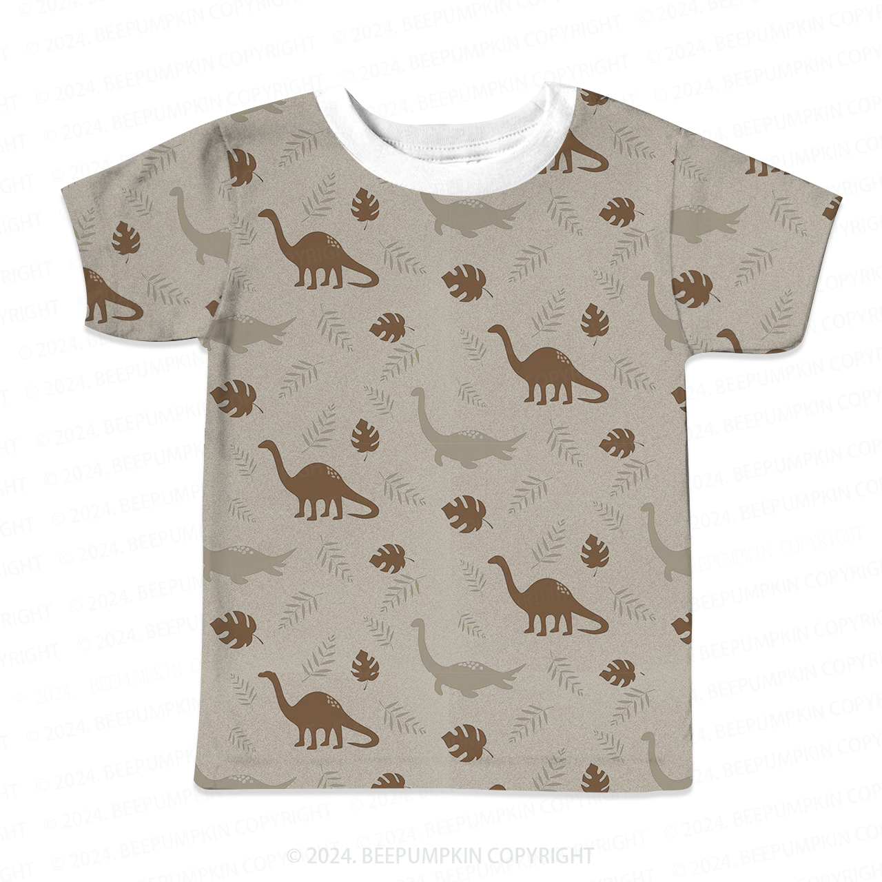 Dinosaur Leaf Silhouette All Over Print Kids Tees