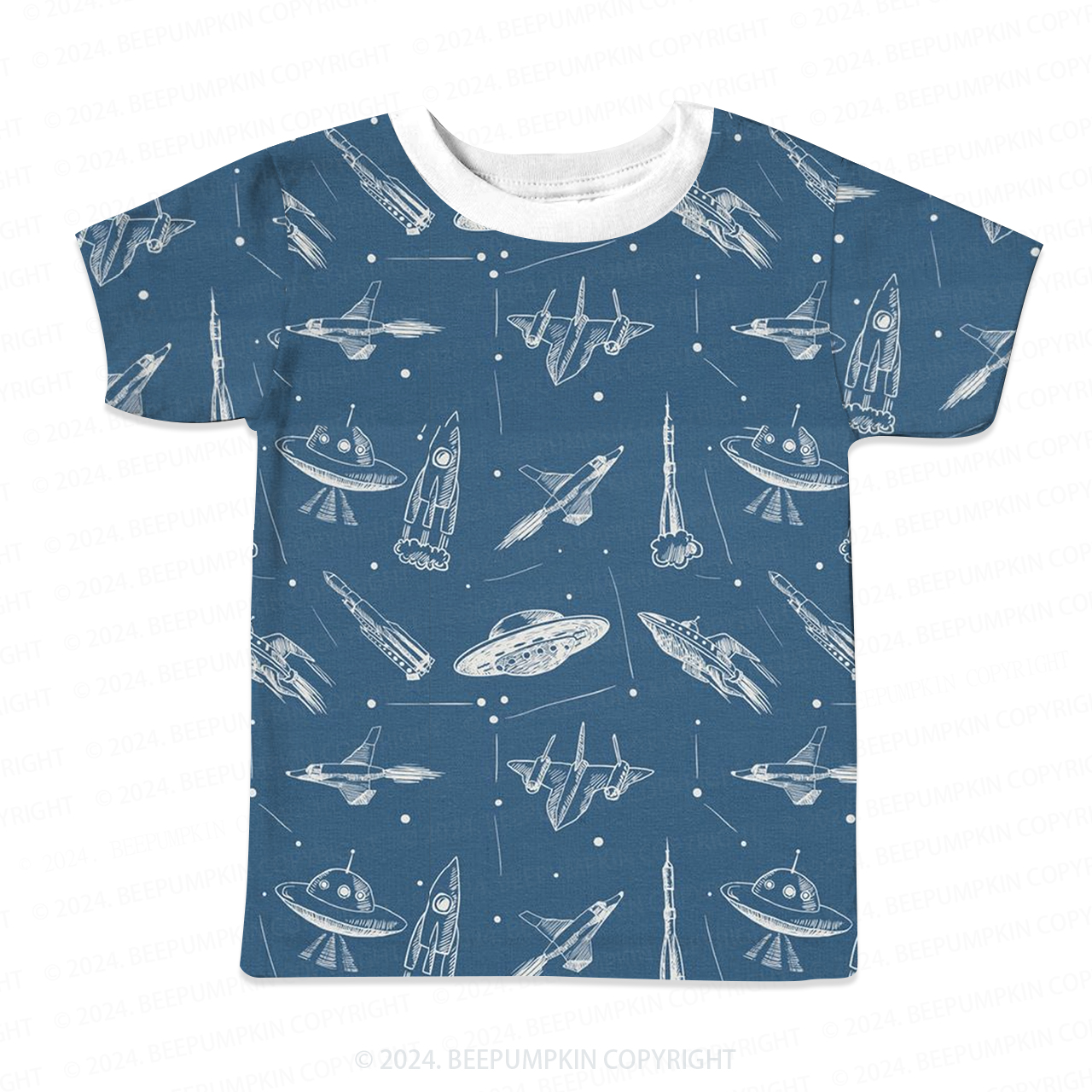 Spaceship Rocket All Over Print Kids Tees 