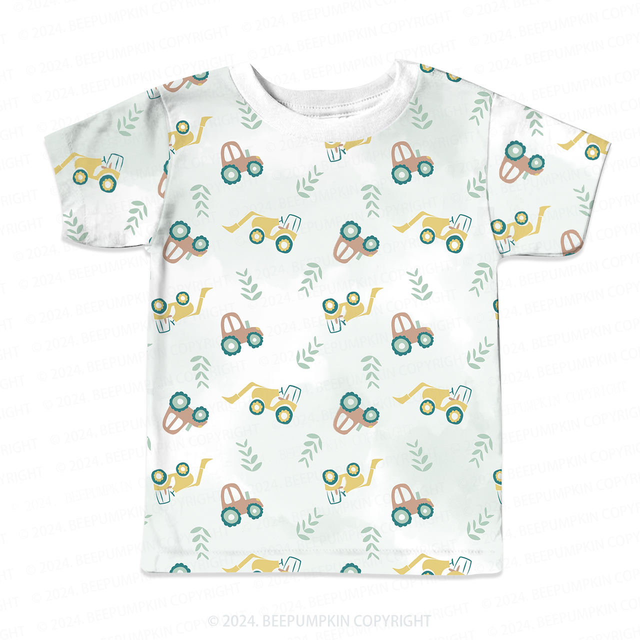Spring Excavator Car All Over Print Kids Tees Sale-Beepumpkin™