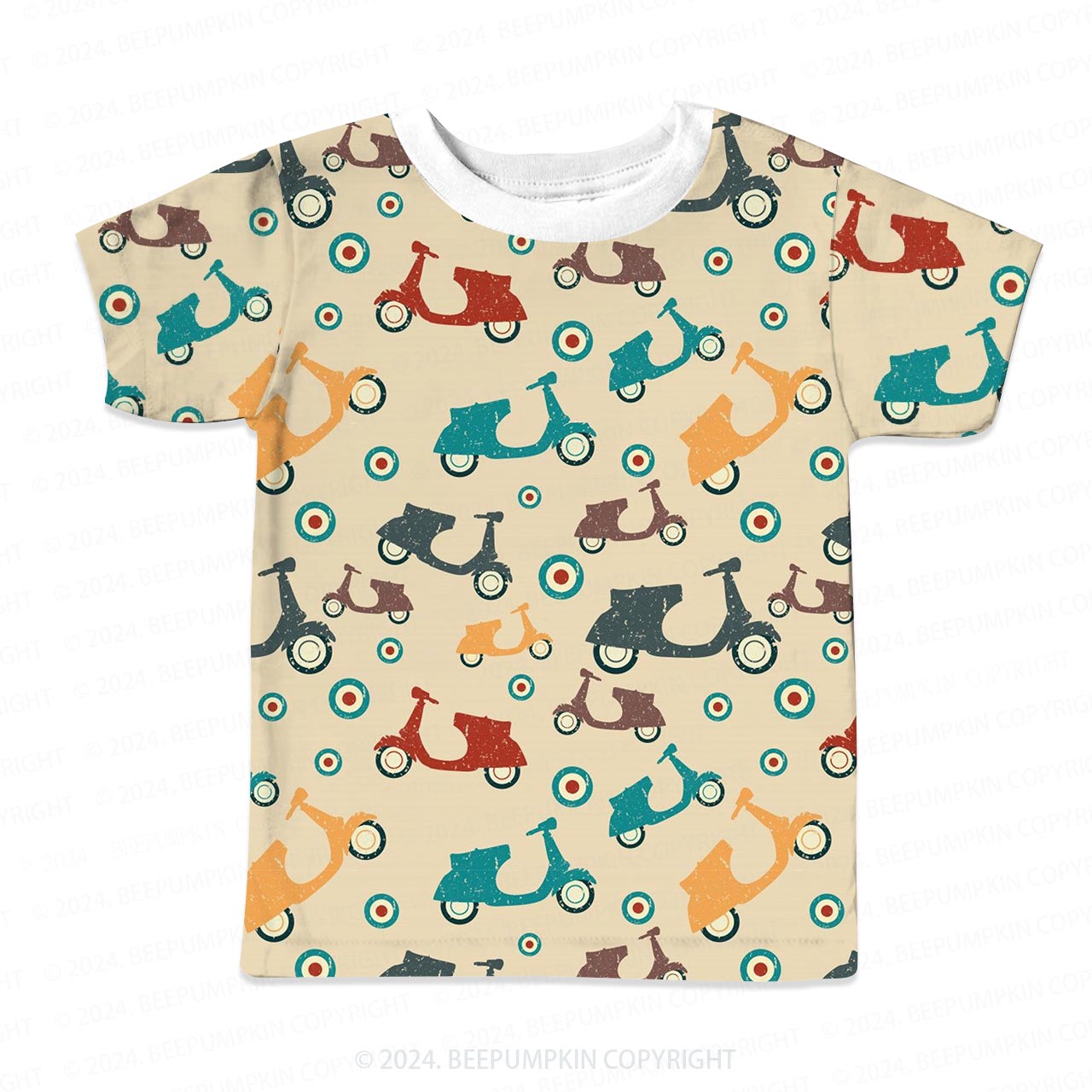 Cartoon Electric Car All Over Print Kids Tees 