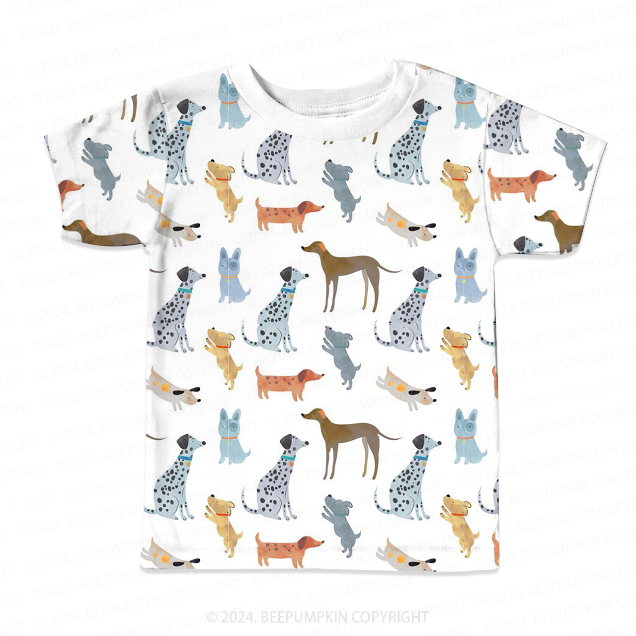 Curious Dog And Cat All Over Print Kids Tees