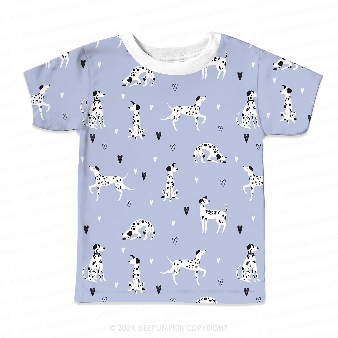 Heart Polka Dot Dog All Over Print Kids Tees 