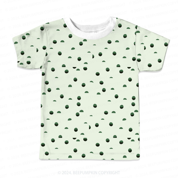 Green Polka Dots All Over Print Kids Tees