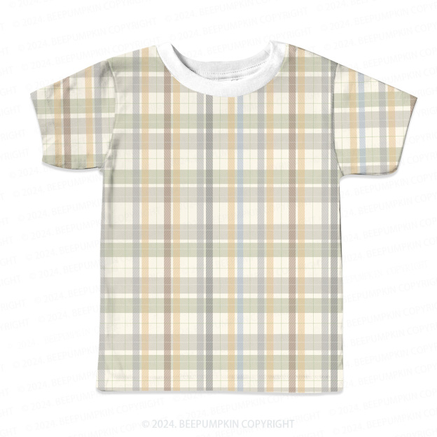 Vintage Plaid All Over Print Kids Tees