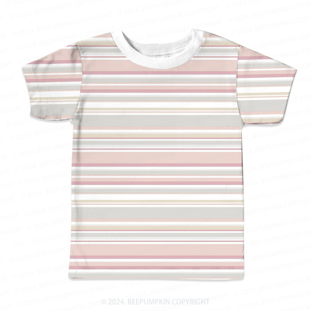 Colorful Stripes All Over Print Kids Tees