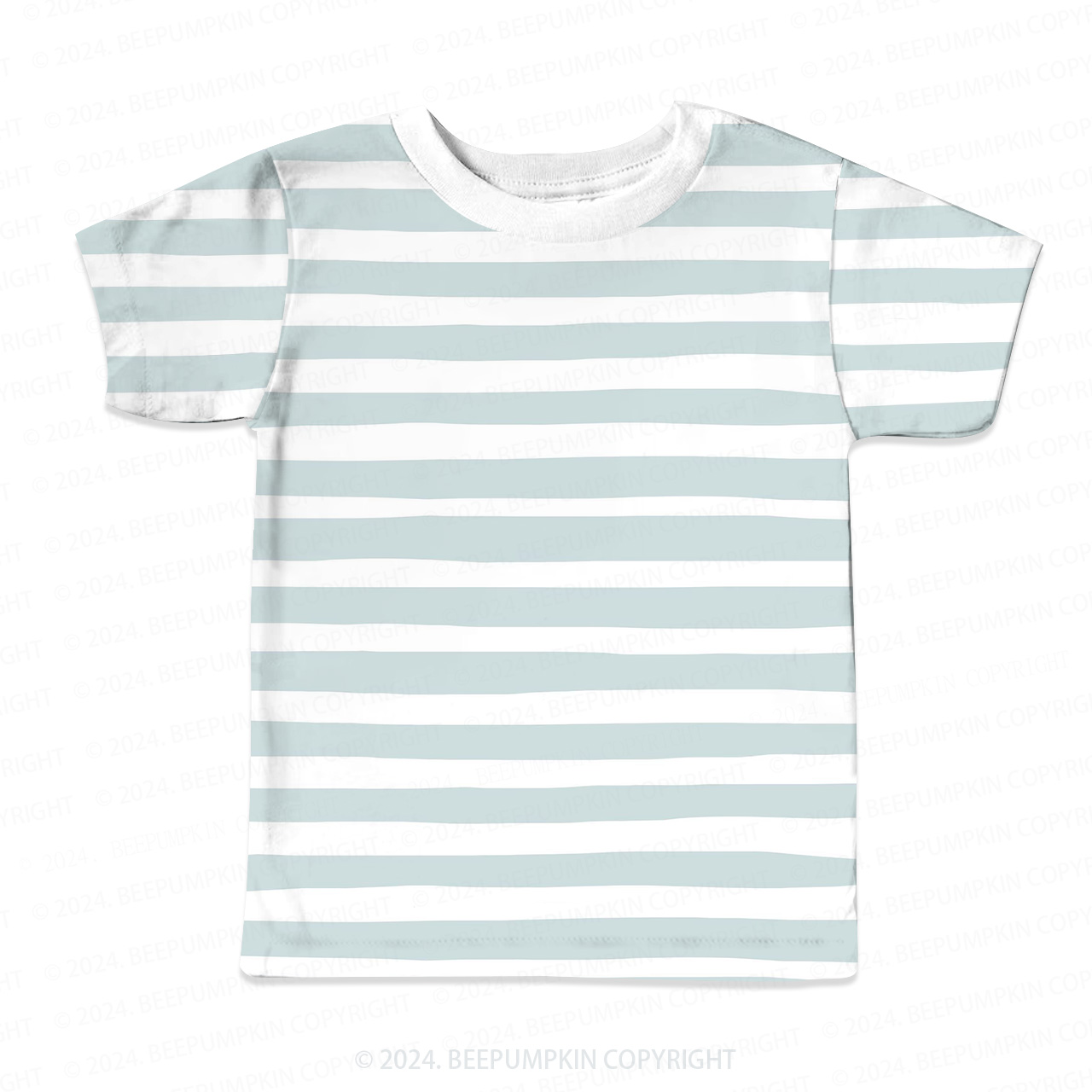Light Blue Irregular Lines All Over Print Kids Tees 