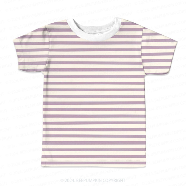 Lavender Purple Stripes All Over Print Kids Tees