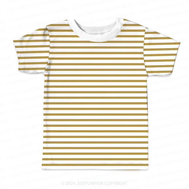 Brown Industrial Style Stripes All Over Print Kids Tees