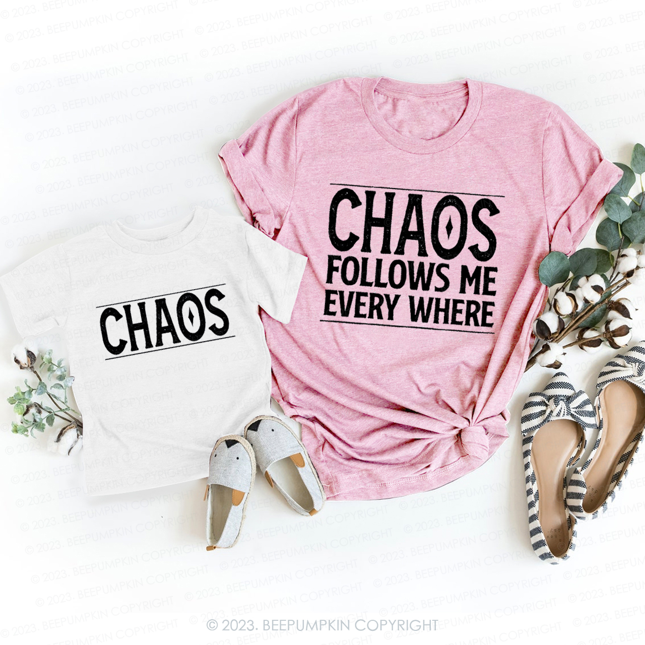 Chaos Follows Me Every Where And Chaos T-Shirts For Mom&Me
