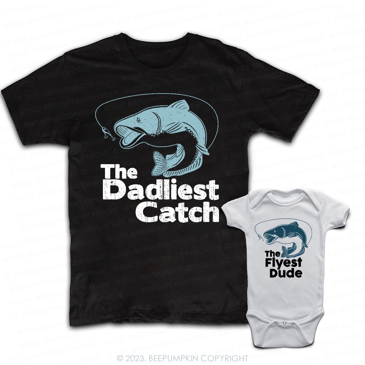 Funny Gift Fishing Dad & Me Matching T-Shirts