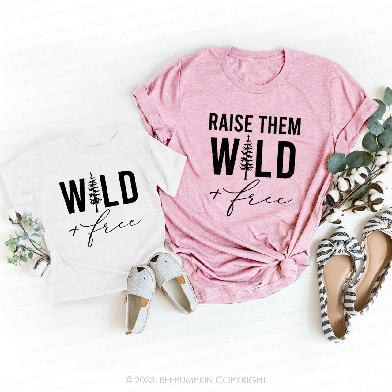 Raise Them Wild Free T-Shirts For Mom&Me