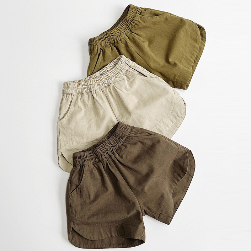 Cute Solid Color Retro Kids Shorts