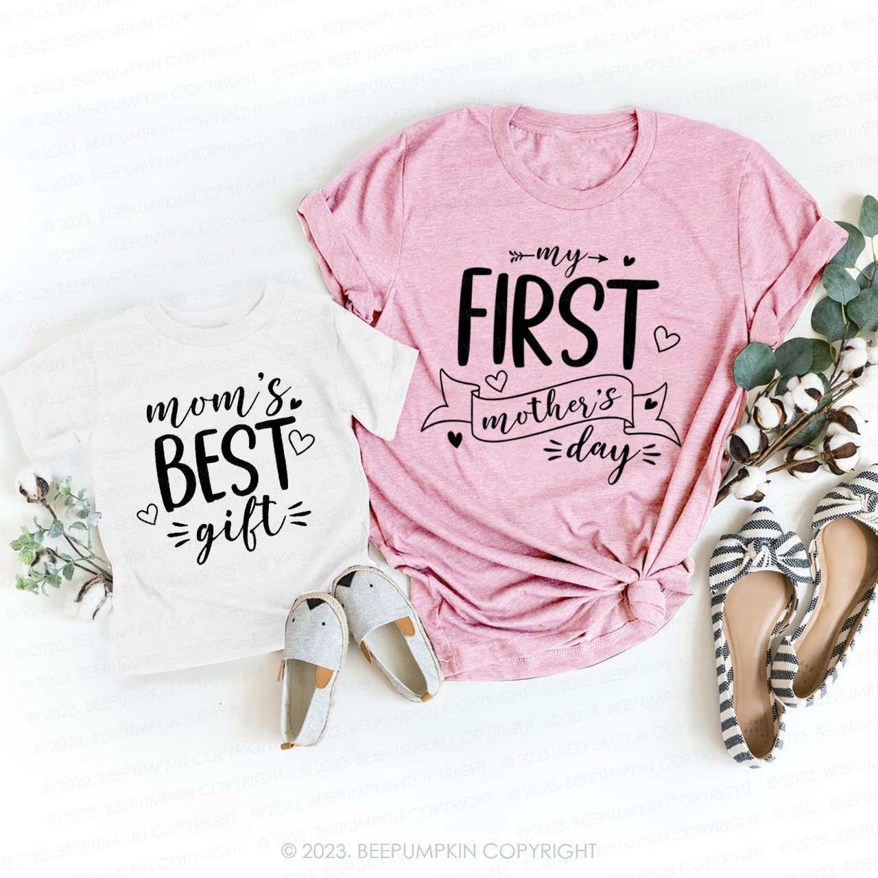 Mom's Best Gift Our First Mothers Day T-Shirts For Mom&Me
