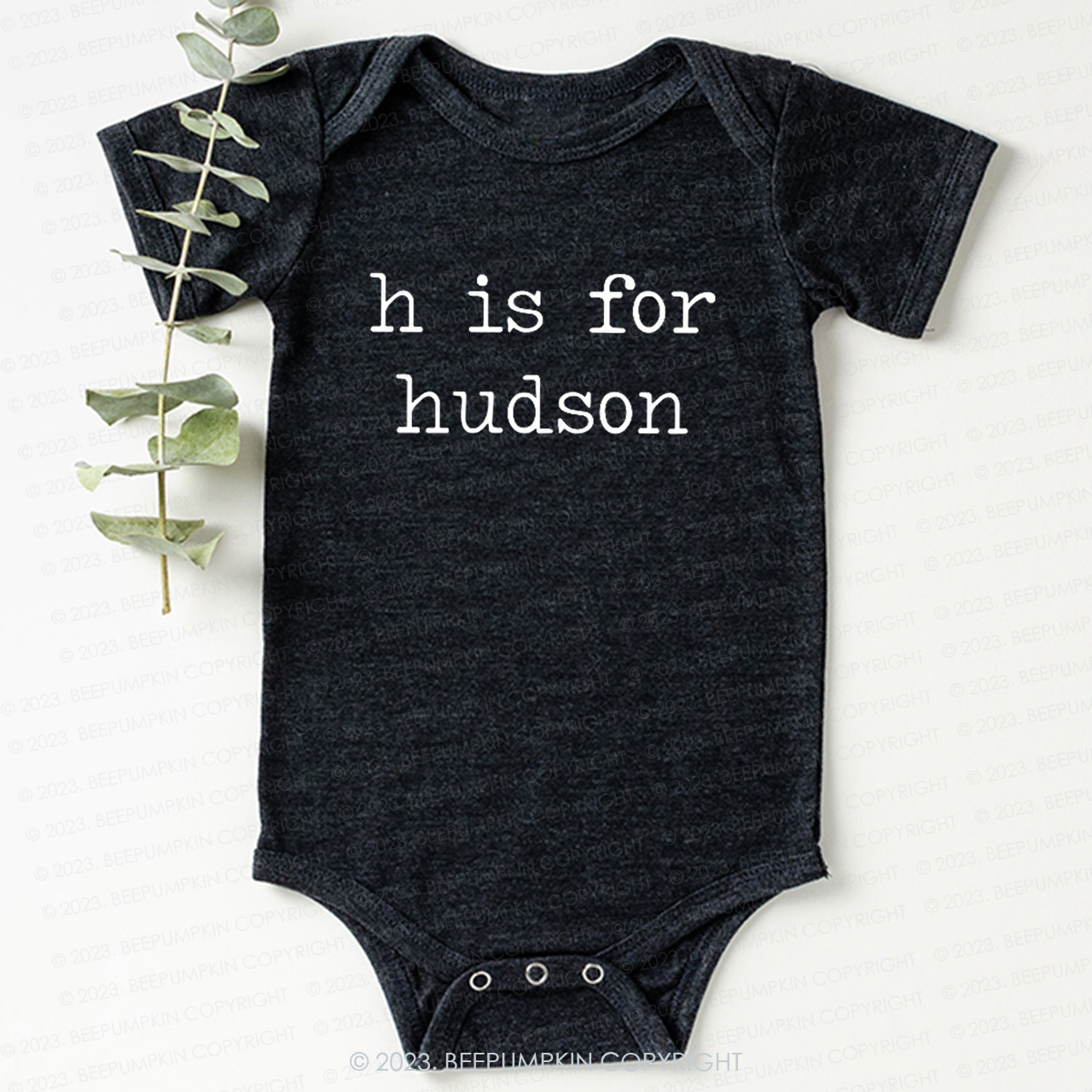 Personalized Vintage Letter Is For Name Bodysuit For Baby