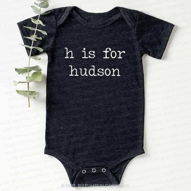 Personalized Vintage Letter Is For Name Bodysuit For Baby