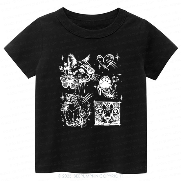Cats Outlined Kids Retro T-Shirt