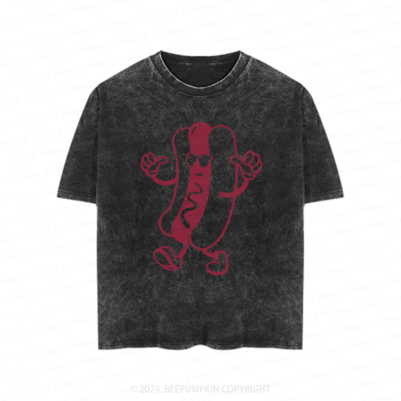 Cool Hot Dog Graphic Toddler&Kids Washed Tees   