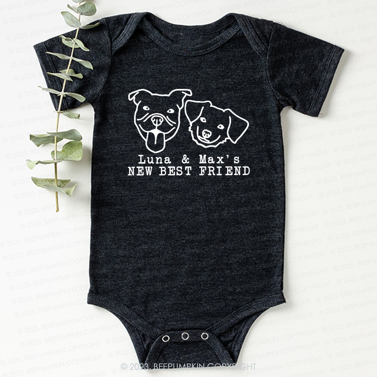 New Best Friend Protected By Dog For Baby Bodysuit