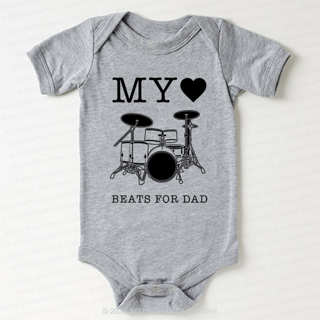 My Heart Beats For Dad Bodysuit For Baby