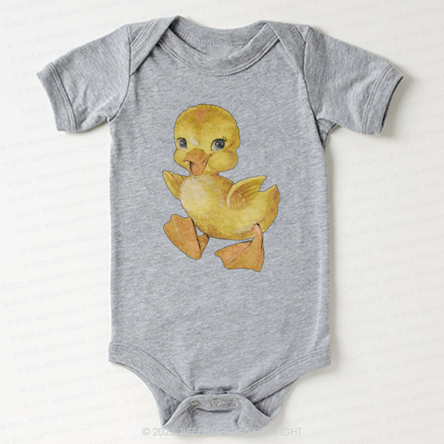 Cute Natural Duckling Bodysuit For Baby