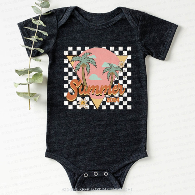 Retro Summer 2024 Palm Tree Bodysuit For Baby