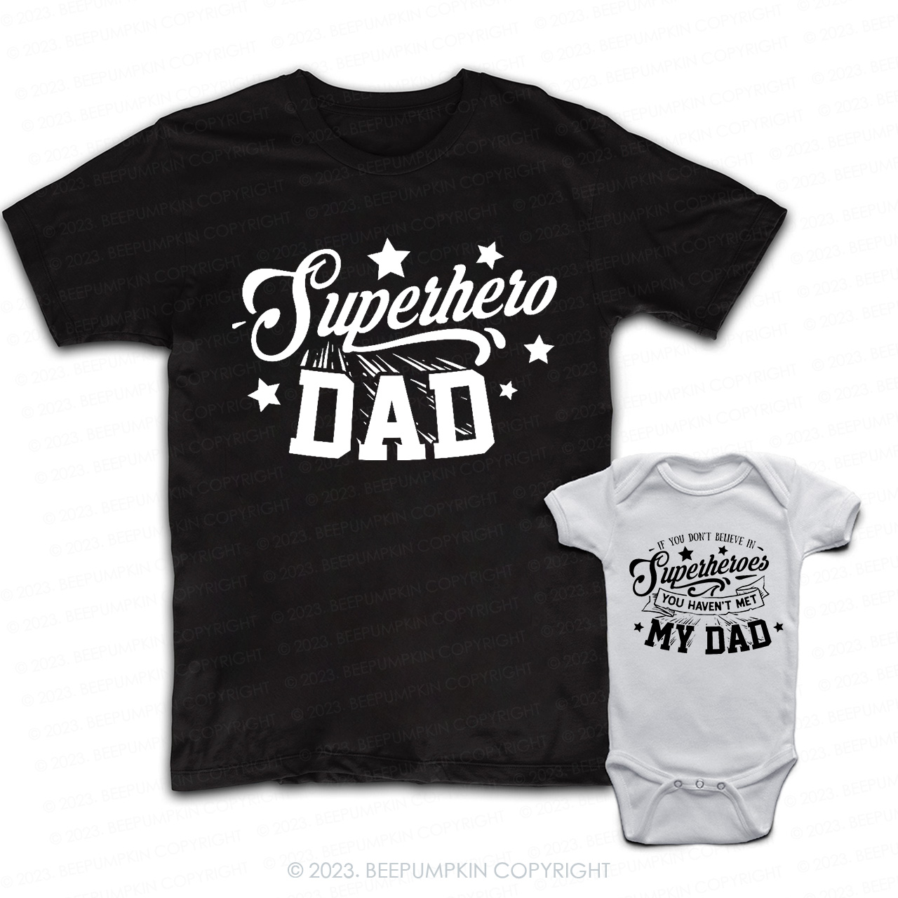 Funny Super Hero Dad Daddy And Me Matching Shirt