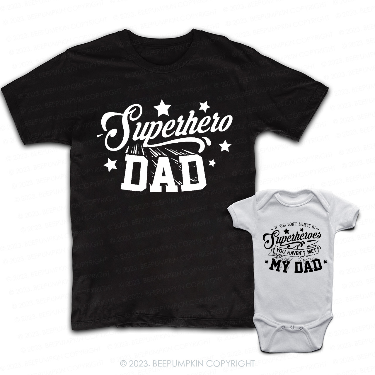 Funny Super Hero Dad Daddy And Me Matching Shirt