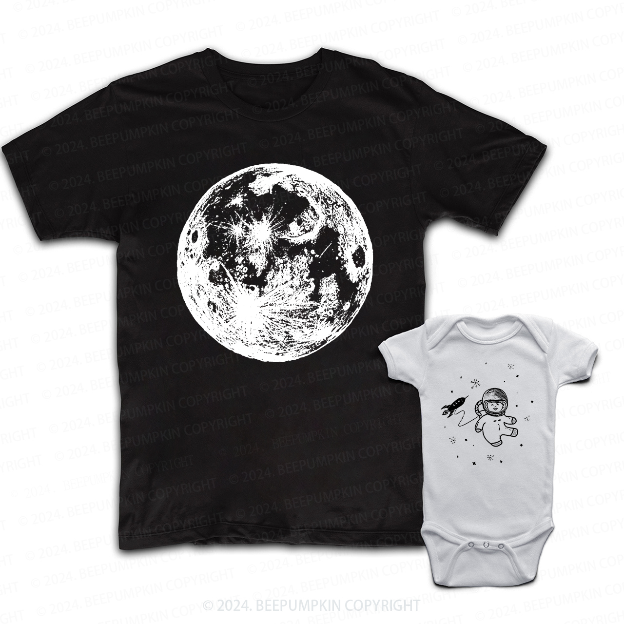 Moon And Astronaut  Daddy And Me Matching Shirt