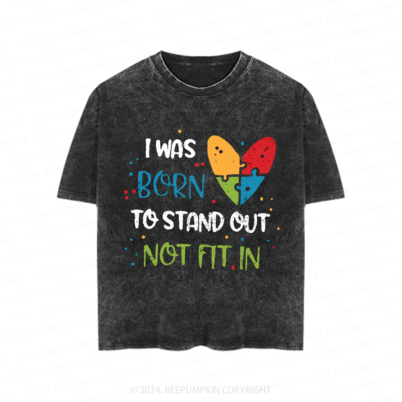 Autism Awarenes I Was Born To Toddler&Kids Washed Tees         