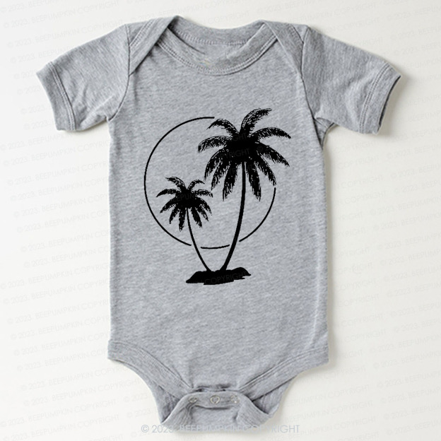 Palm Trees With Sun Bodysuit For Baby 