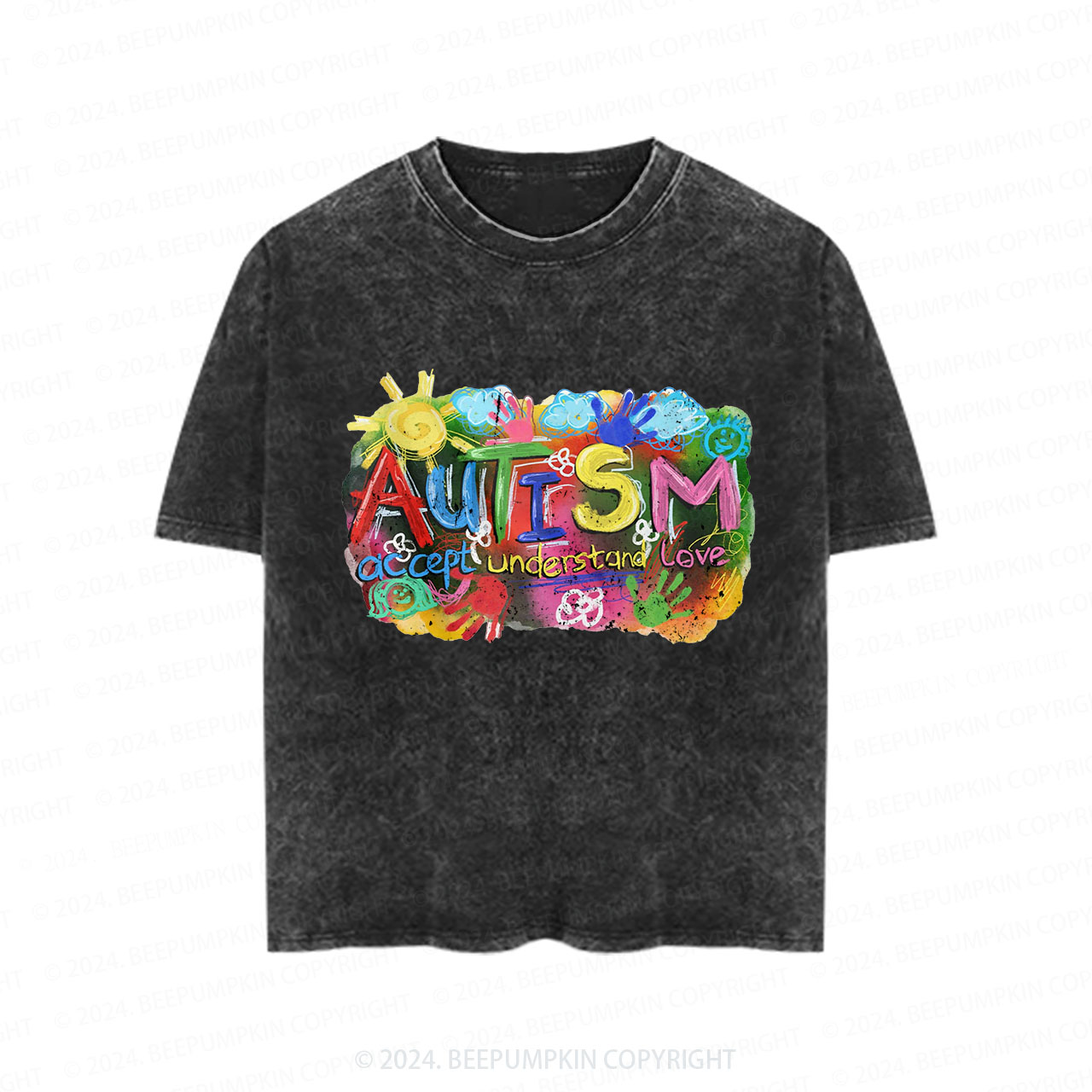 Autism Accept Understand Love Toddler&Kids Washed Tees         