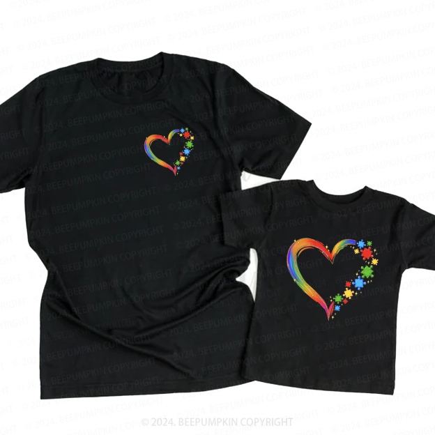 Autism Heart Daddy And Me Matching Shirt