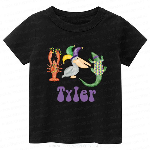 Personalized Mardi Gras Toddler&Kids Tees