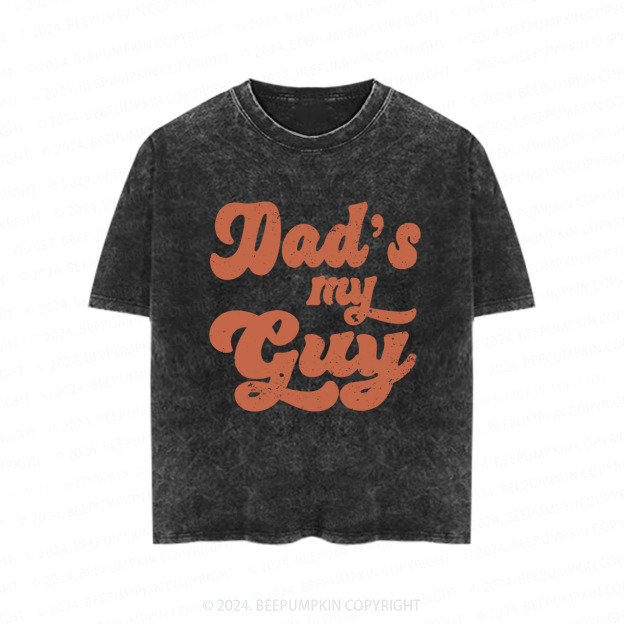Daddy's My Guy Retro Toddler&Kids Washed Tees          