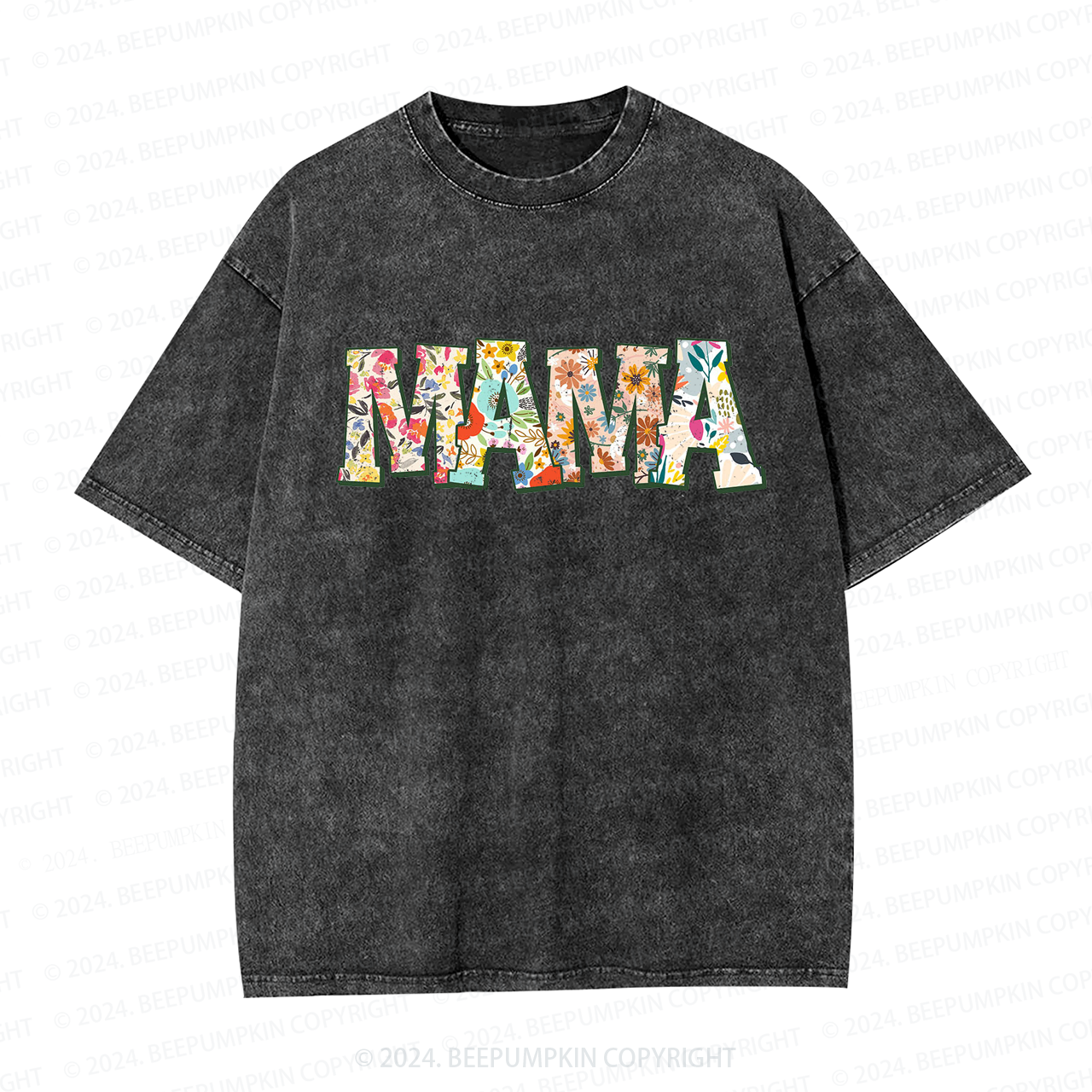 Retro Flower Mama Washed Tees