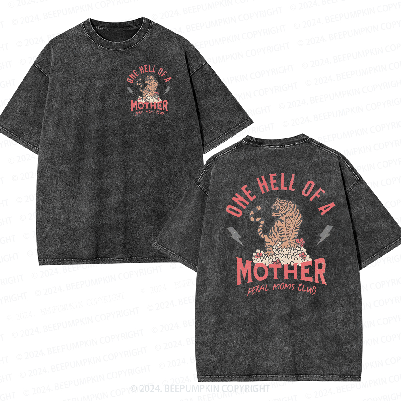 One Hell Of A Mother Trendy Mama Washed Tees