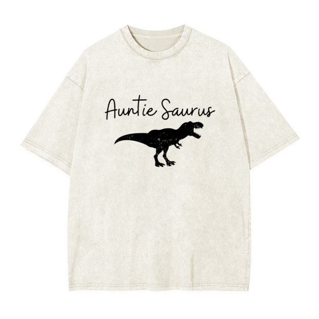 Personalized Saurus Rex Aunt Washed Tees