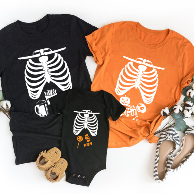 Halloween Skeleton Family Matching Shirt