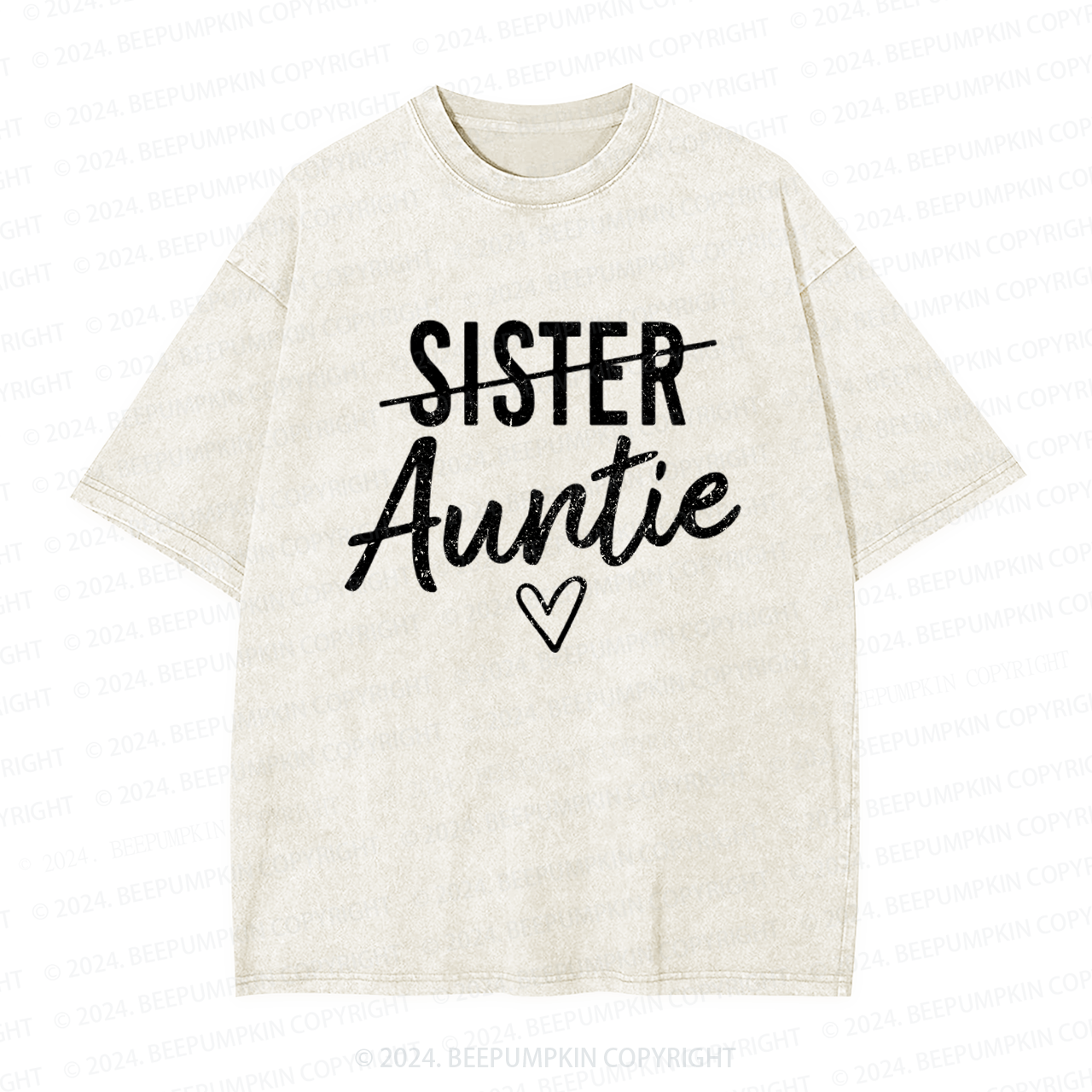 Not Sister But Auntie Funny Auntie Washed Tees