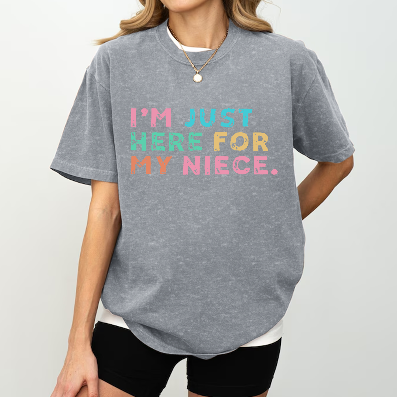 I'm Just Here For My Auntie Washed Tees