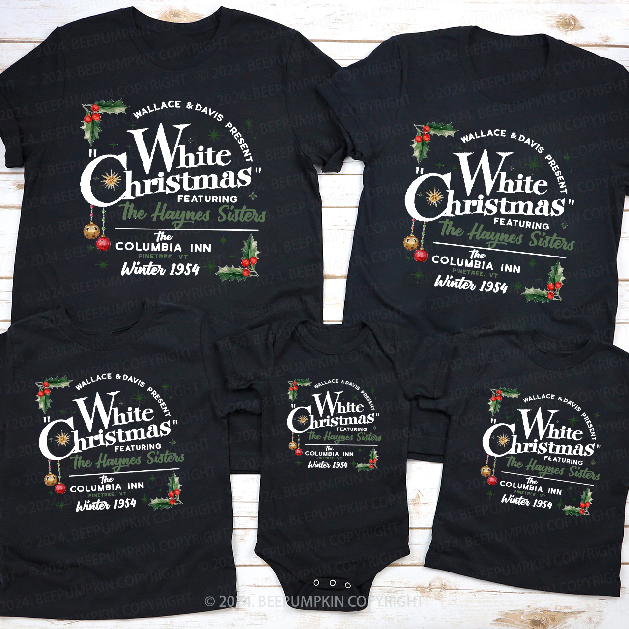 White Christmas Movie Retro Matching Tees