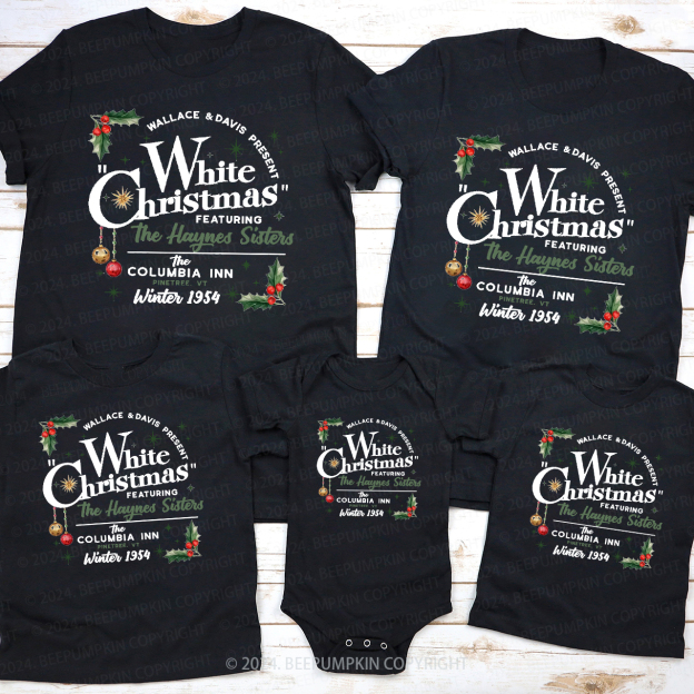 White Christmas Movie Retro Matching Tees