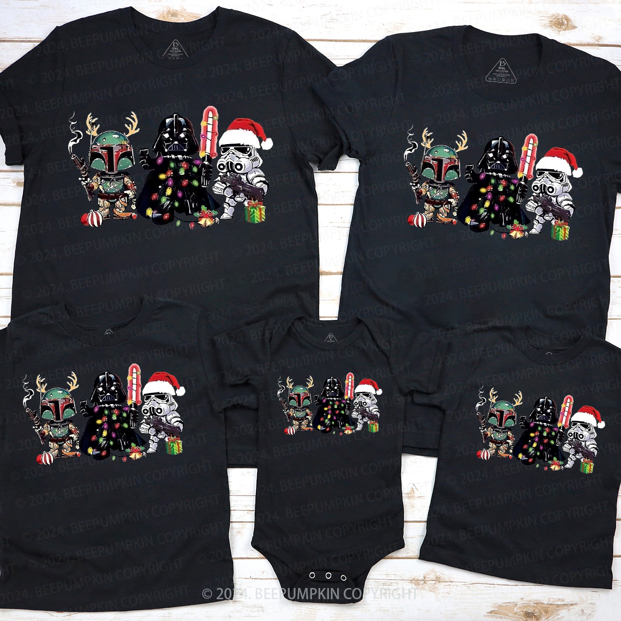 Cute Characters Christmas Matching T-Shirts