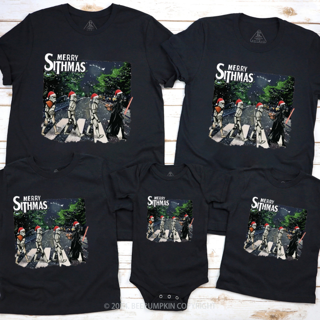 Interesting Street Scene Christmas Matching T-Shirts