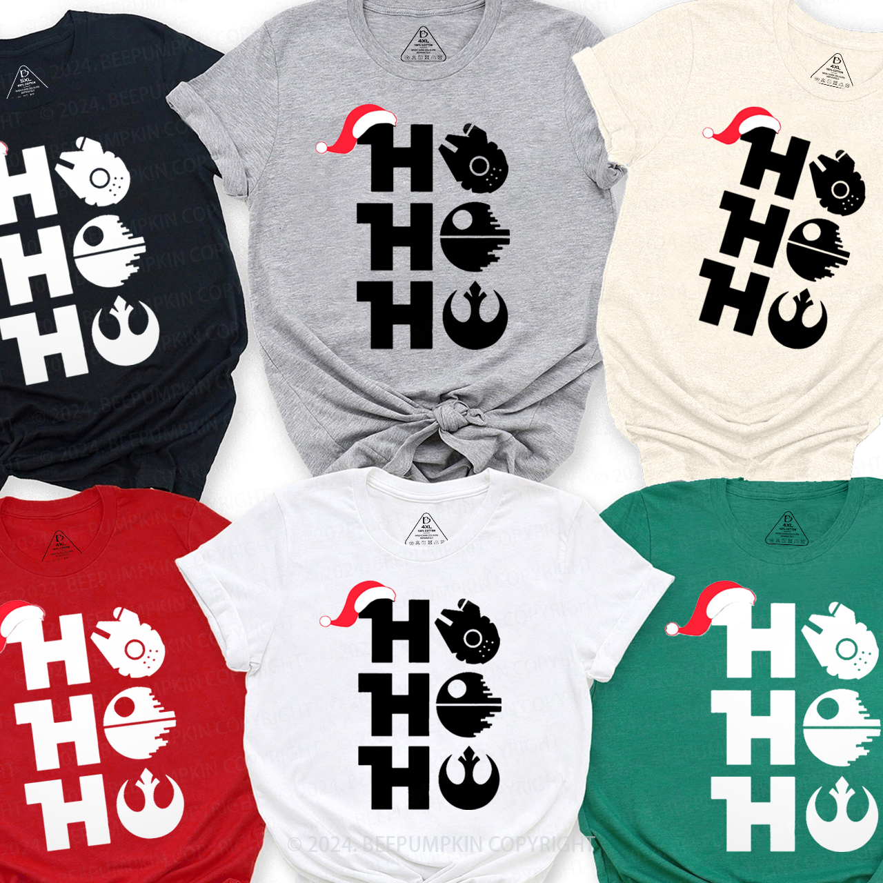Retro Ho Ho Ho Christmas Matching T-Shirts