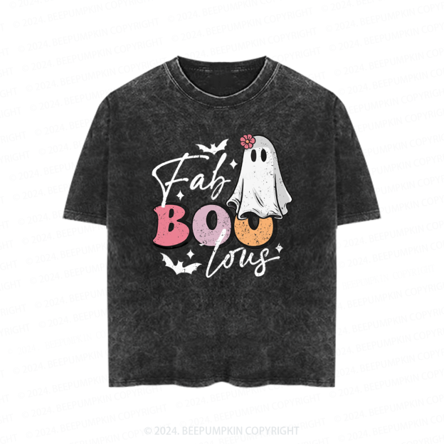 Fab Boo Lous Halloween Toddler&Kids Washed Tees          