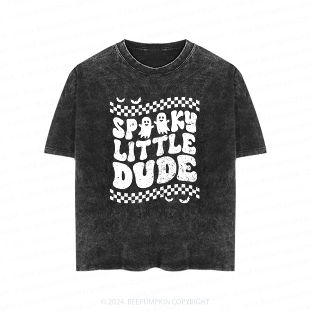 Spooky Little Dude Halloween Toddler&Kids Washed Tees          